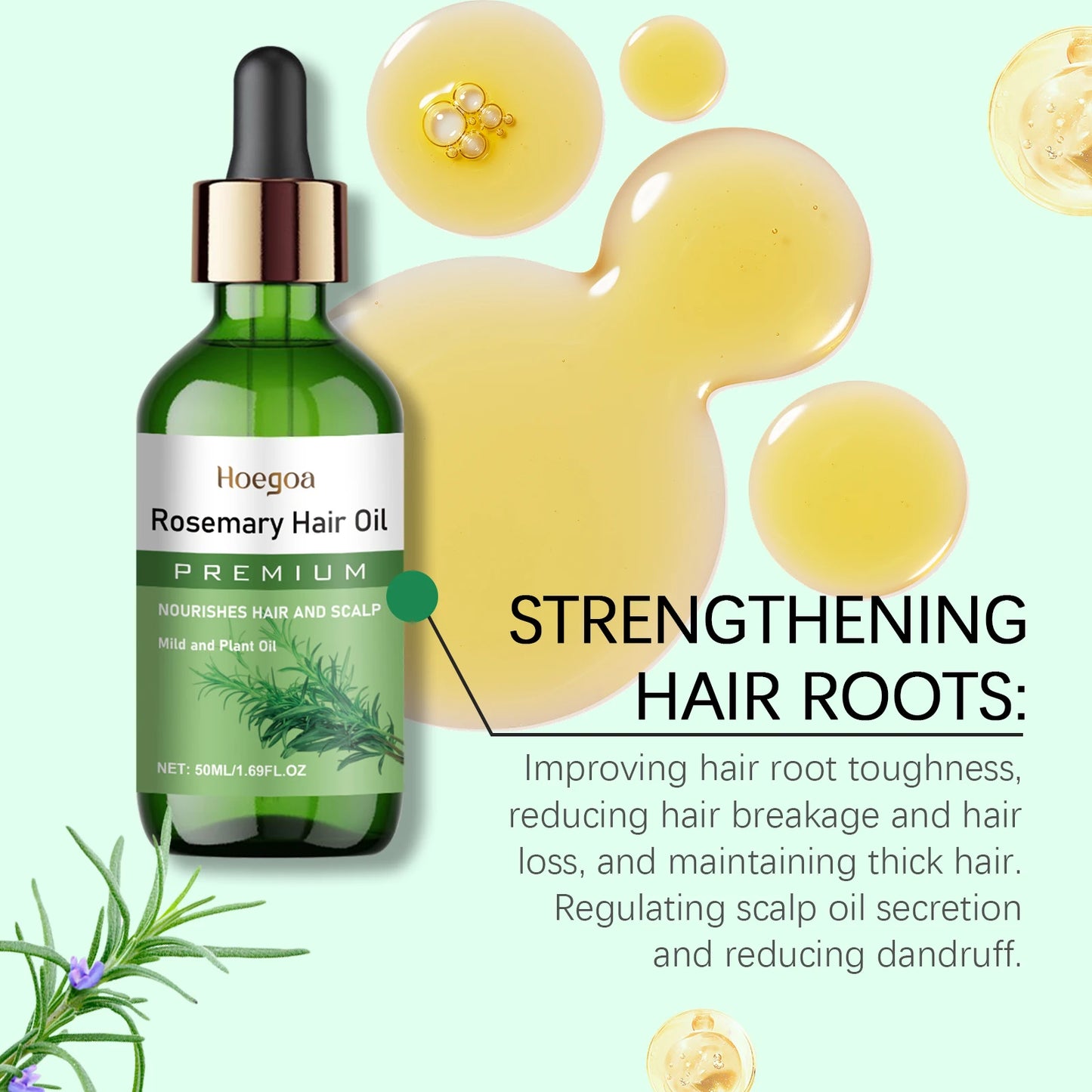 Rosemary Essential Oil for Hair Scalp & Hair Strengthening